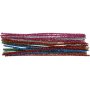 Cure-pipe - 6 mm couleurs fortes - paillettes - 24 pcs