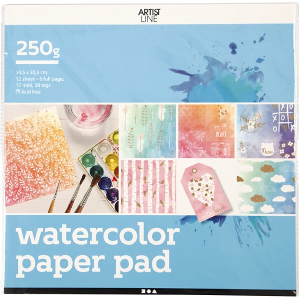 Bloc de coloriage pour aquarelle - blanc - 12 feuilles