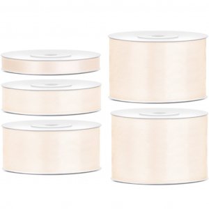 Ruban de satin - Blanc crème clair - 25 m Ruban de satin - Blanc crème clair - 25 m