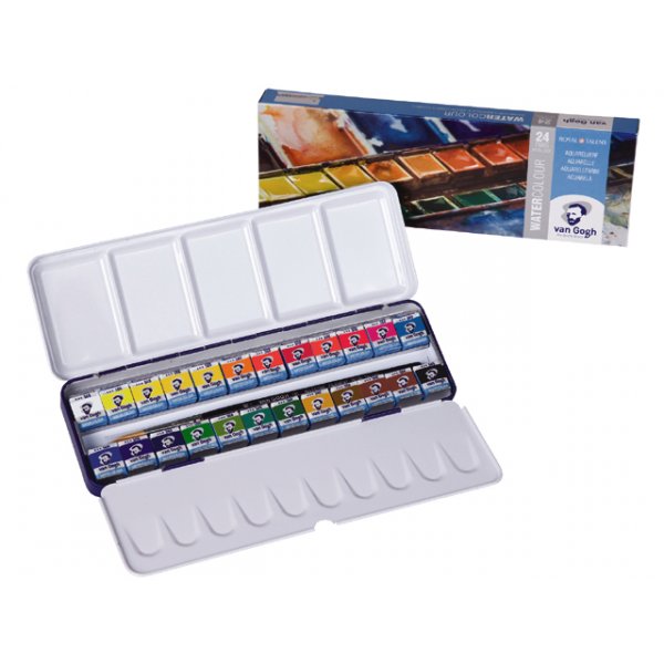 Coffret aquarelle Van Gogh dans une bote en mtal  tasse (24 couleurs)