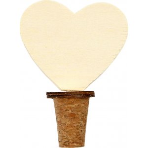 Liège avec coeur en bois - 12 pcs Liège avec coeur en bois - 12 pcs