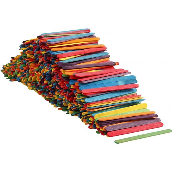 Btons en bois - couleurs mlanges - 1000 pcs