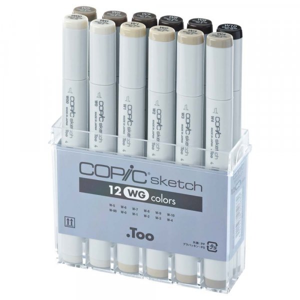 Coffret Copic Sketch - 12 stylos - Gris Chaud