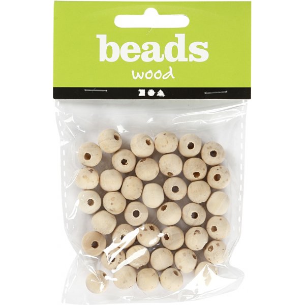 Perles en bois - 10 mm - 40 pcs