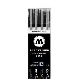 Fineliner - Molotow - NEW Basic blackliner - Set NO.3 - 4 pcs Fineliner - Molotow - NEW Basic blackliner - Set NO.3 - 4 pcs