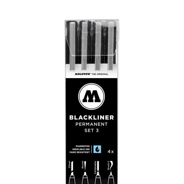 Fineliner - Molotow - NEW Basic blackliner - Set NO.3 - 4 pcs