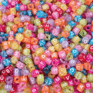 Perles lettres et chiffres - transparents - 1000 pcs Perles lettres et chiffres - transparents - 1000 pcs