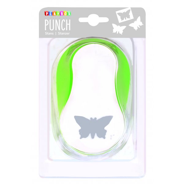 Punch papillon 5 cm - Vert/blanc Punch papillon 5 cm - Vert/blanc