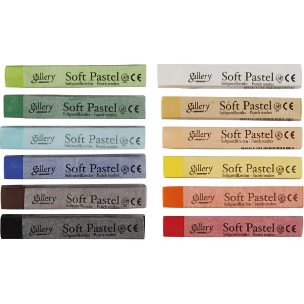 Pastels secs Gallery - couleurs mélangées - 12 pcs Pastels secs Gallery - couleurs mélangées - 12 pcs