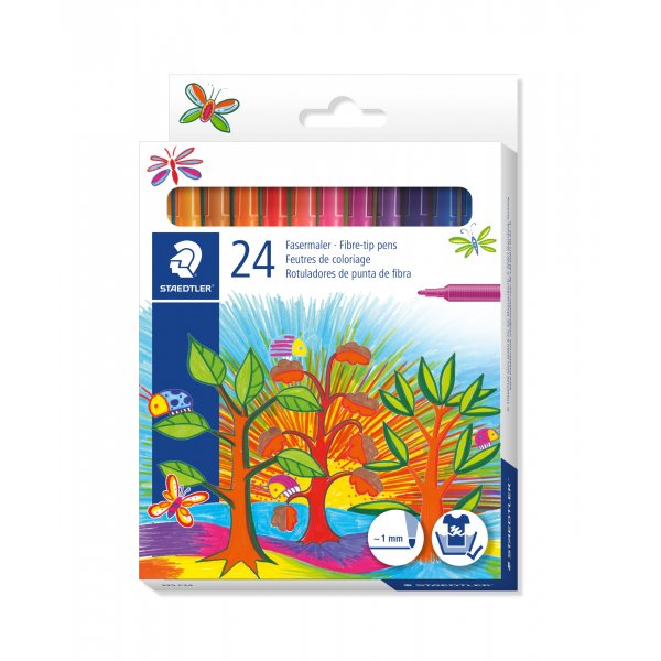 Stylos  pointe fibre Staedtler - 24 stylos