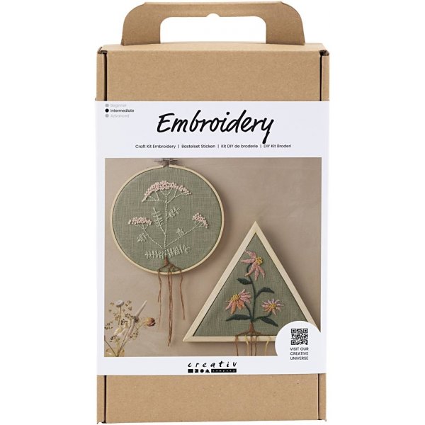 Kit DIY Broderie - vert poussireux - Cadres  broder