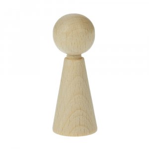 Figurine conique en bois 23 x H 60 mm - blanchie 3 pcs. Figurine conique en bois 23 x H 60 mm - blanchie 3 pcs.