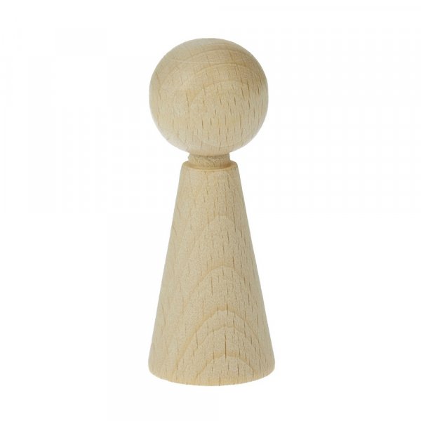 Figurine conique en bois 23 x H 60 mm - blanchie 3 pcs.