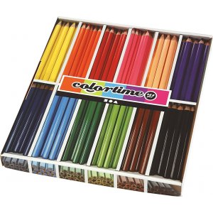Crayons de couleur Colortime - couleurs mélangées - JUMBO - 12 x 12 pcs Crayons de couleur Colortime - couleurs mélangées - JUMBO - 12 x 12 pcs