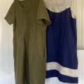 Image client Tissu lin lavé Isadora 150 cm - Vert olive