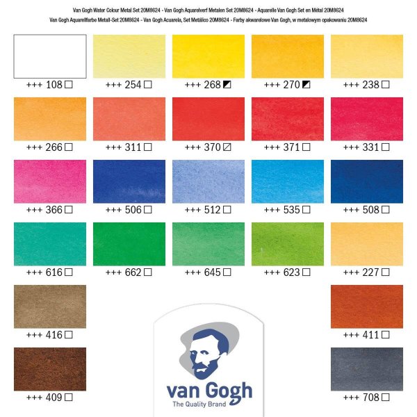 Coffret aquarelle Van Gogh dans une boîte en métal ½ tasse (24 couleurs) Coffret aquarelle Van Gogh dans une boîte en métal ½ tasse (24 couleurs)
