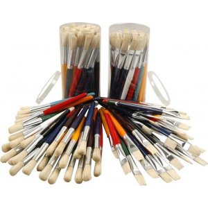 Pinceaux pour enfants - ronds et plats - 60 pcs Pinceaux pour enfants - ronds et plats - 60 pcs