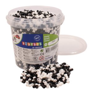 Perles de pipe en seau 5000 pcs - mélange noir et blanc Perles de pipe en seau 5000 pcs - mélange noir et blanc