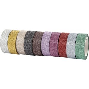 Ruban pailleté/ruban washi - couleurs mélangées - 10 x 6 m Ruban pailleté/ruban washi - couleurs mélangées - 10 x 6 m