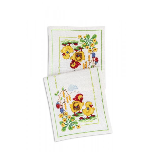 Kit de broderie Runner - poule cueille des oeufs