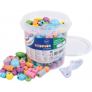 Perles en bois en seau pastel - 250 g Perles en bois en seau pastel - 250 g