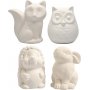 Animal salvateur - blanc - hibou - renard - hrisson - livre - 4 pcs