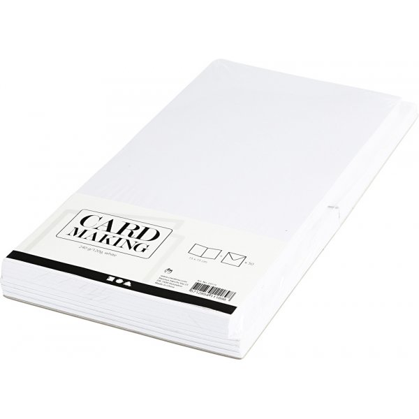 Cartes et enveloppes - blanc 16 x 16 cm - 50 sets
