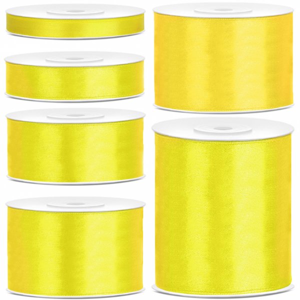 Ruban satin� - 25 m - Jaune