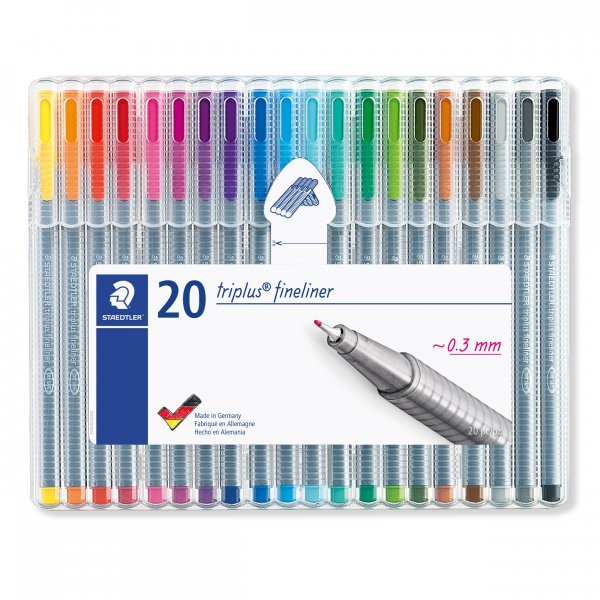 Feutres fins Triplus 0,3 mm - 20 stylos
