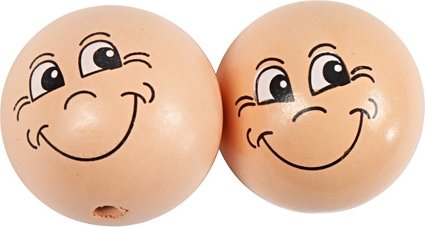 Faces en bois - 30 mm - ivoire - 10 pcs