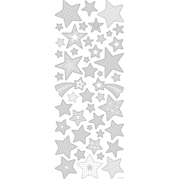 Autocollants - argent - toiles - 10 x 24 cm