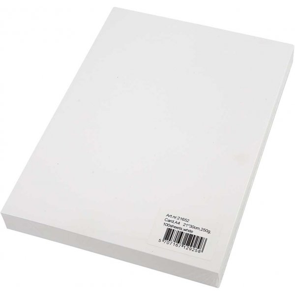 Carton color - blanc - A4 - 250 g - 100 feuilles