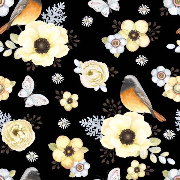 Tricot  motifs 150 cm - Redtail noir