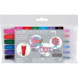 Pots à pigments ZIG Clean Color Dot - 6 stylos Pots à pigments ZIG Clean Color Dot - 6 stylos