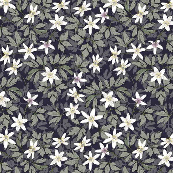 Bche PVC  Motif Anmone - Bleu