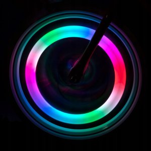 �clairage LED RGB pour rayons de v�lo (1 pi�ce) - fonctionne sur piles
