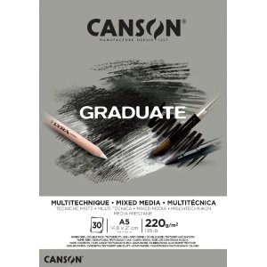 Bloc Mixedmedia Graduate 220g 30 feuilles - Gris Bloc Mixedmedia Graduate 220g 30 feuilles - Gris