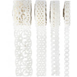 Dentelle en papier - blanc - 4 x 2 m Dentelle en papier - blanc - 4 x 2 m