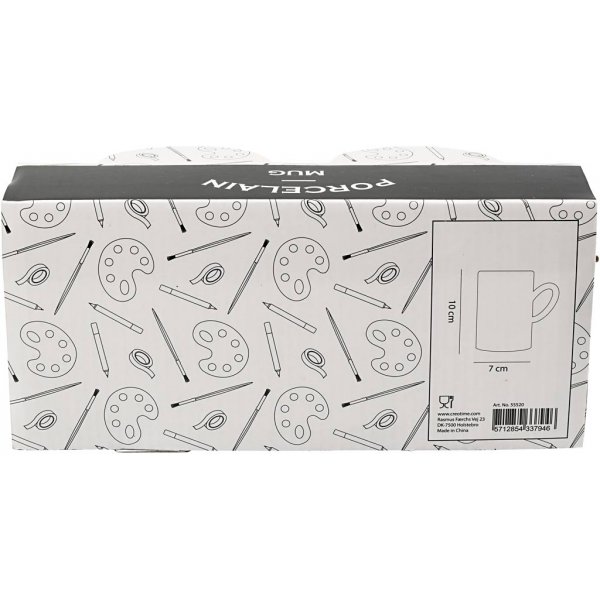 Mugs - blanc - H10 cm - 7,4 cm - 2 pcs