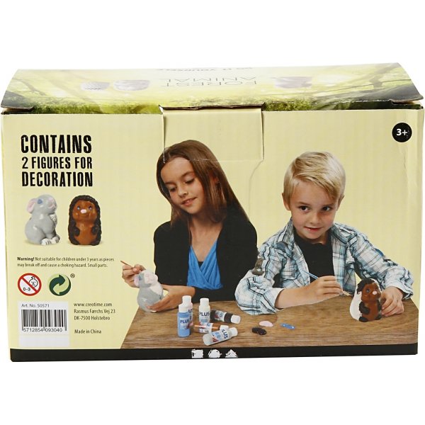 Animal salvateur - blanc - hrisson et livre - 2 pcs