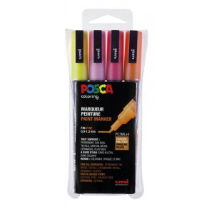 Posset PC-3M Paillettes Rouge Violet - 4 Stylos Posset PC-3M Paillettes Rouge Violet - 4 Stylos