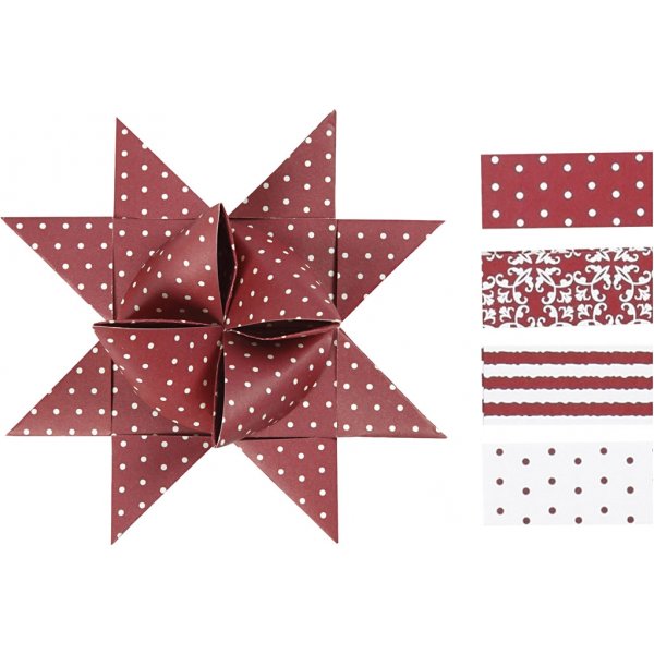 Bandes toiles - rouge - blanc - 6,5+11,5 cm - 60 bandes