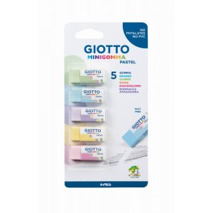 Gomme Giotto Mini Gomma Pastel - paquet de 5 Gomme Giotto Mini Gomma Pastel - paquet de 5