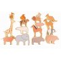 Animaux empilables en bois 16 pcs