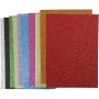 Caoutchouc décoratif - couleurs pailletées mélangées - A4 - 10 pcs