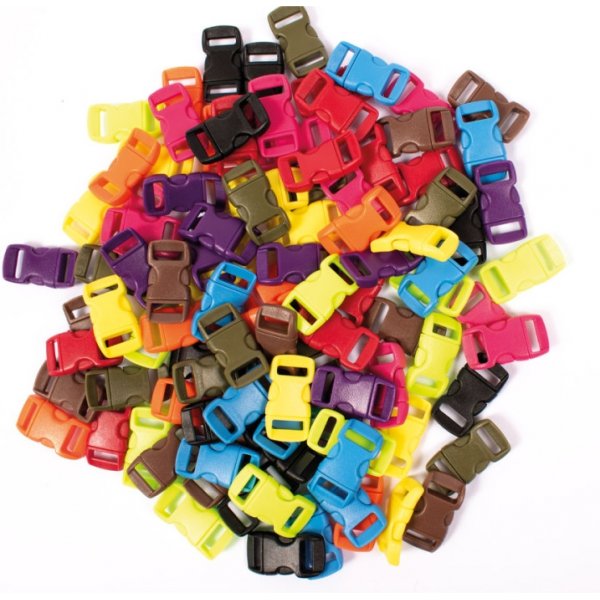 Boucle  clic 11 mm couleurs mlanges 10 pcs