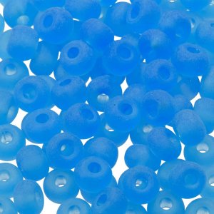Perles de rocaille ø 5,5 mm - bleu paon 17 g transparent mat Perles de rocaille ø 5,5 mm - bleu paon 17 g transparent mat