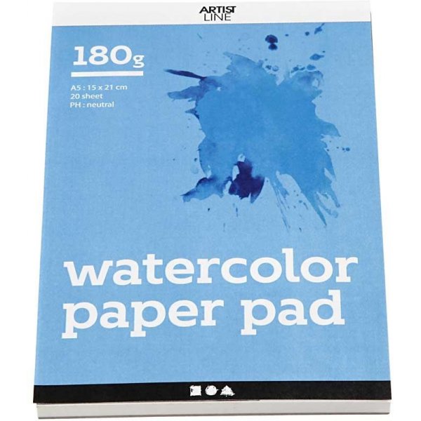Bloc aquarelle - blanc - A5 - 180 g - 20 feuilles