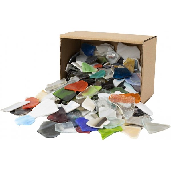 Mosaque de verre - couleurs mlanges - Le contenu peut varier - 15-60 mm - 2 kg