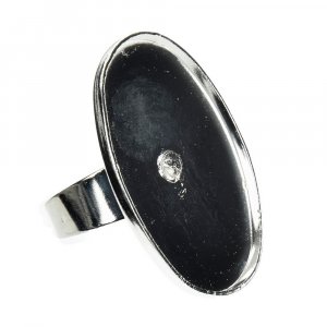 Bague pour mosaïque 22 x 32 mm - ovale argentée Bague pour mosaïque 22 x 32 mm - ovale argentée